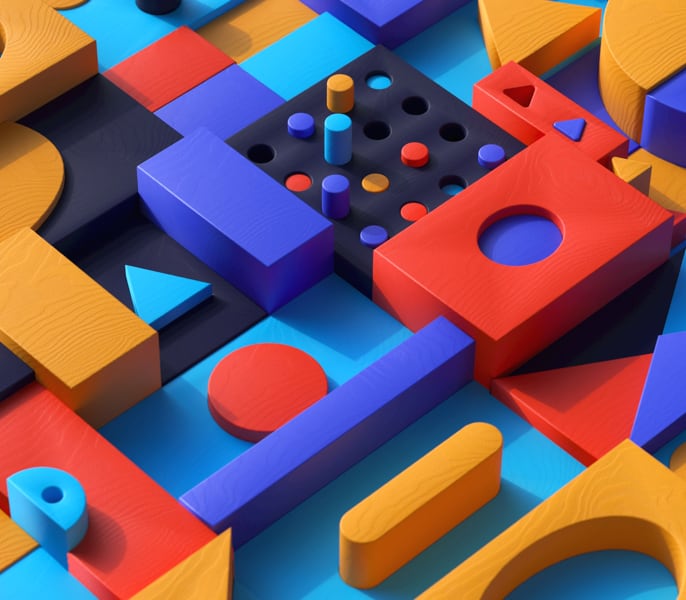 colorful blocks with different shapes and sizes like a lego